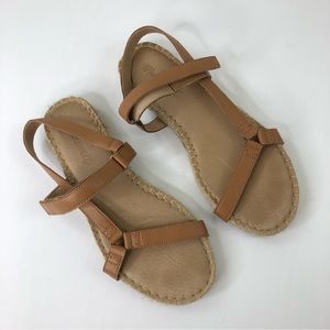Madewell Beatrice hook and loop espadrille sandal brown tan size 6.5